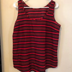 2 for $10! Red and navy striped tank top